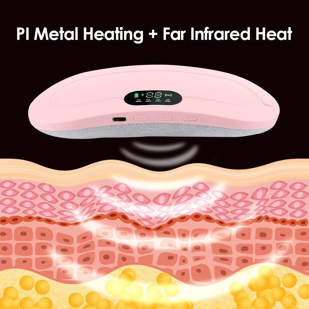 Menstrual Heating Pad - Smart Warm Belt, Electric Period Cramp Massager, Vibrating Heating Waist Belt with Adjustable Temperature and Massage Modes - Quick Relief from Menstrual Discomfort