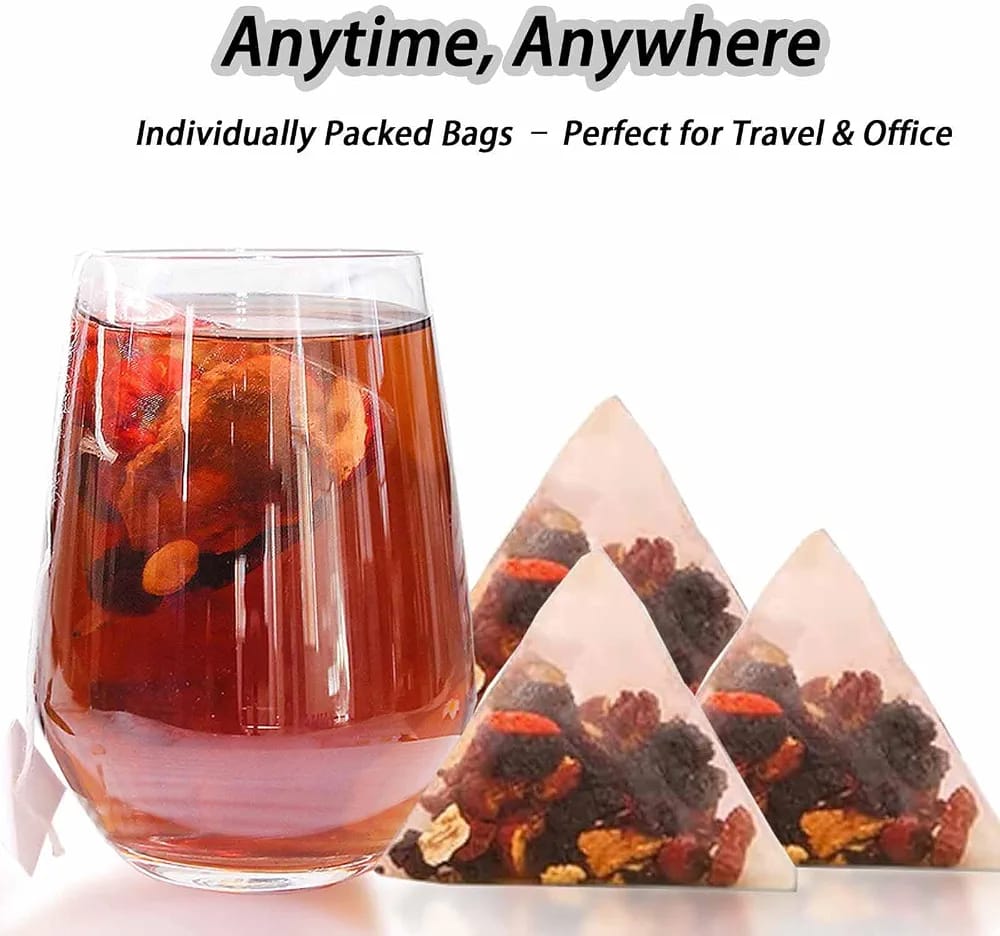 Ginseng & Mulberry Herbal Tea, Premium Ginseng Five Treasures Tea Kidney Teas, 100% Natural Herbal Blend, Kidney Cleanse Detox & Repair, Boosts Energy & Vitality