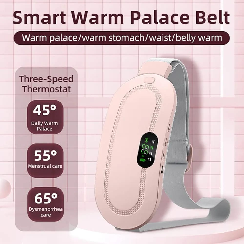 Menstrual Heating Pad - Smart Warm Belt, Electric Period Cramp Massager, Vibrating Heating Waist Belt with Adjustable Temperature and Massage Modes - Quick Relief from Menstrual Discomfort
