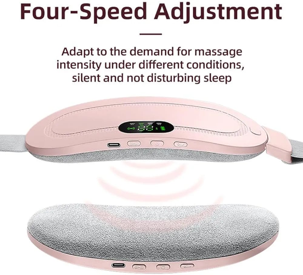 Menstrual Heating Pad - Smart Warm Belt, Electric Period Cramp Massager, Vibrating Heating Waist Belt with Adjustable Temperature and Massage Modes - Quick Relief from Menstrual Discomfort