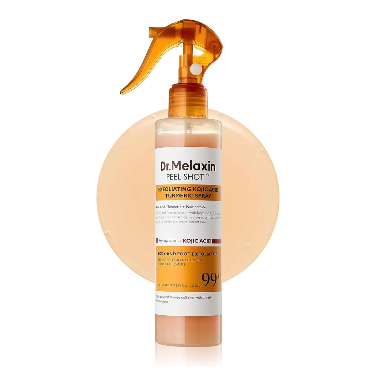 Dr.Melaxin Body Keratin Care Kojic Acid Turmeric Spray Gently Exfoliating Peeling Solution | 200ml