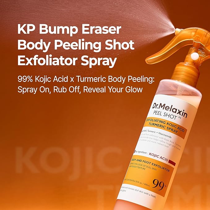 Dr.Melaxin Body Keratin Care Kojic Acid Turmeric Spray Gently Exfoliating Peeling Solution | 200ml